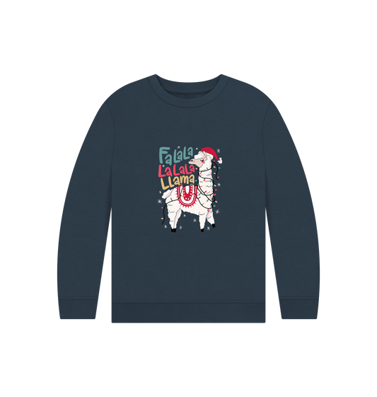 Navy Blue Printed Kids Jumper Front