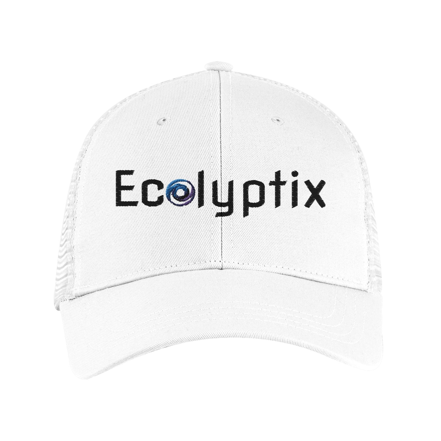 White baseball cap with "Ecolyptix" logo