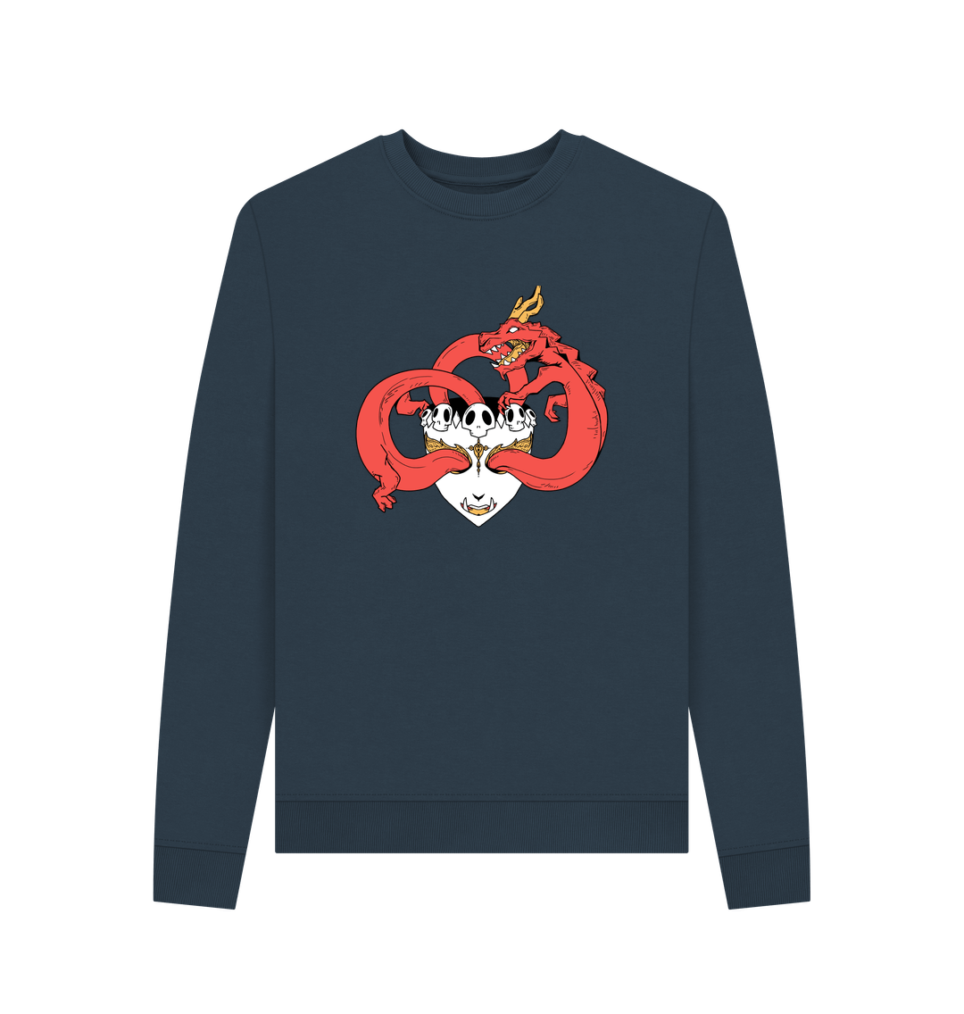 Navy Blue Printed Sweater Front