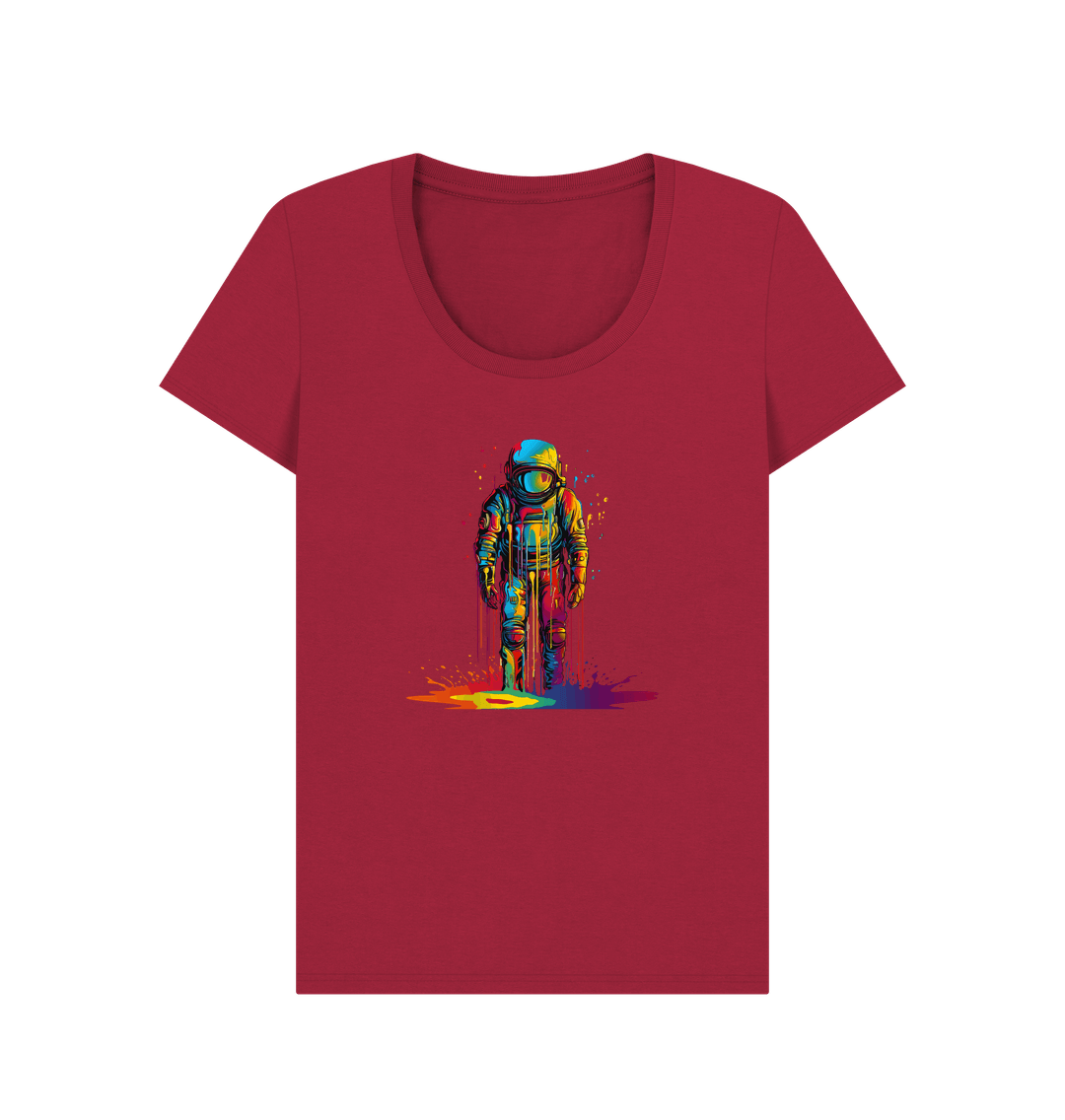 Red t-shirt with astronaut graphic