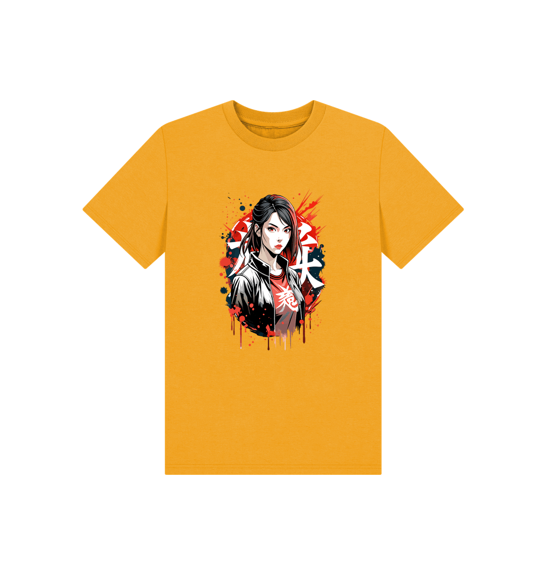 Yellow t-shirt with anime-style graphic (person)