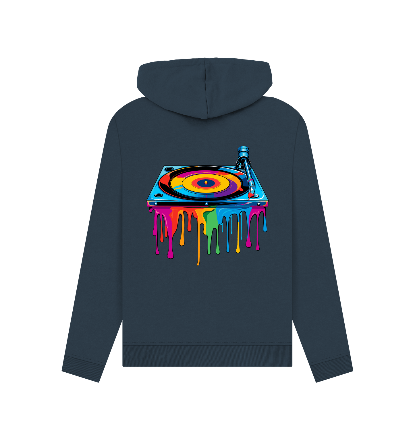 Navy Blue Printed Hoody Back