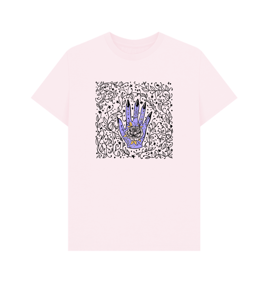 Light pink t-shirt with hand and floral design