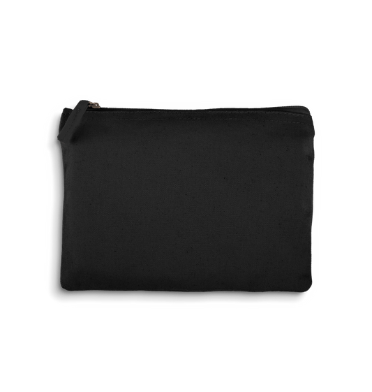 Black rectangular pouch with zipper