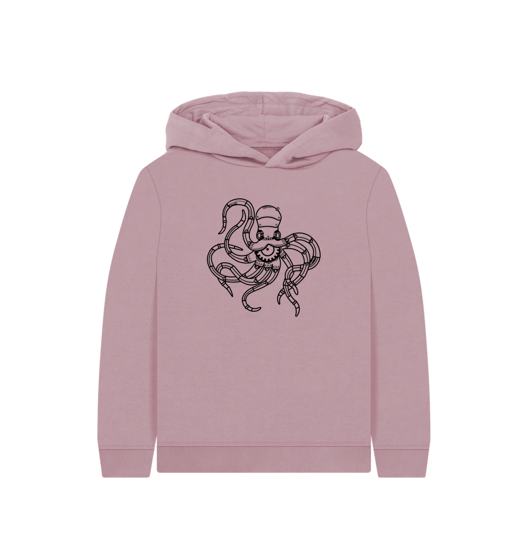 Pink hoodie with octopus design