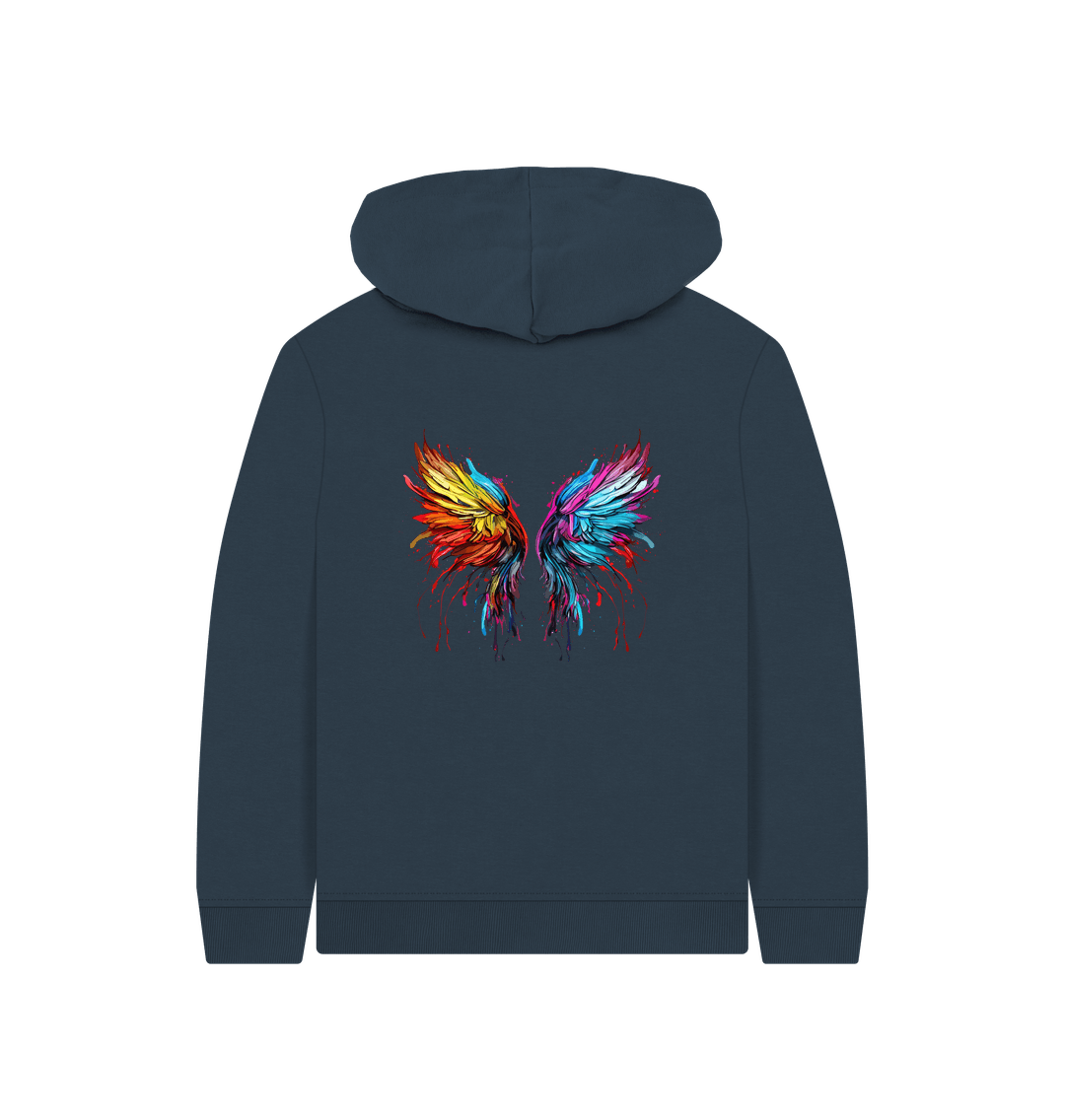 Navy Blue Printed Kids Hoodie