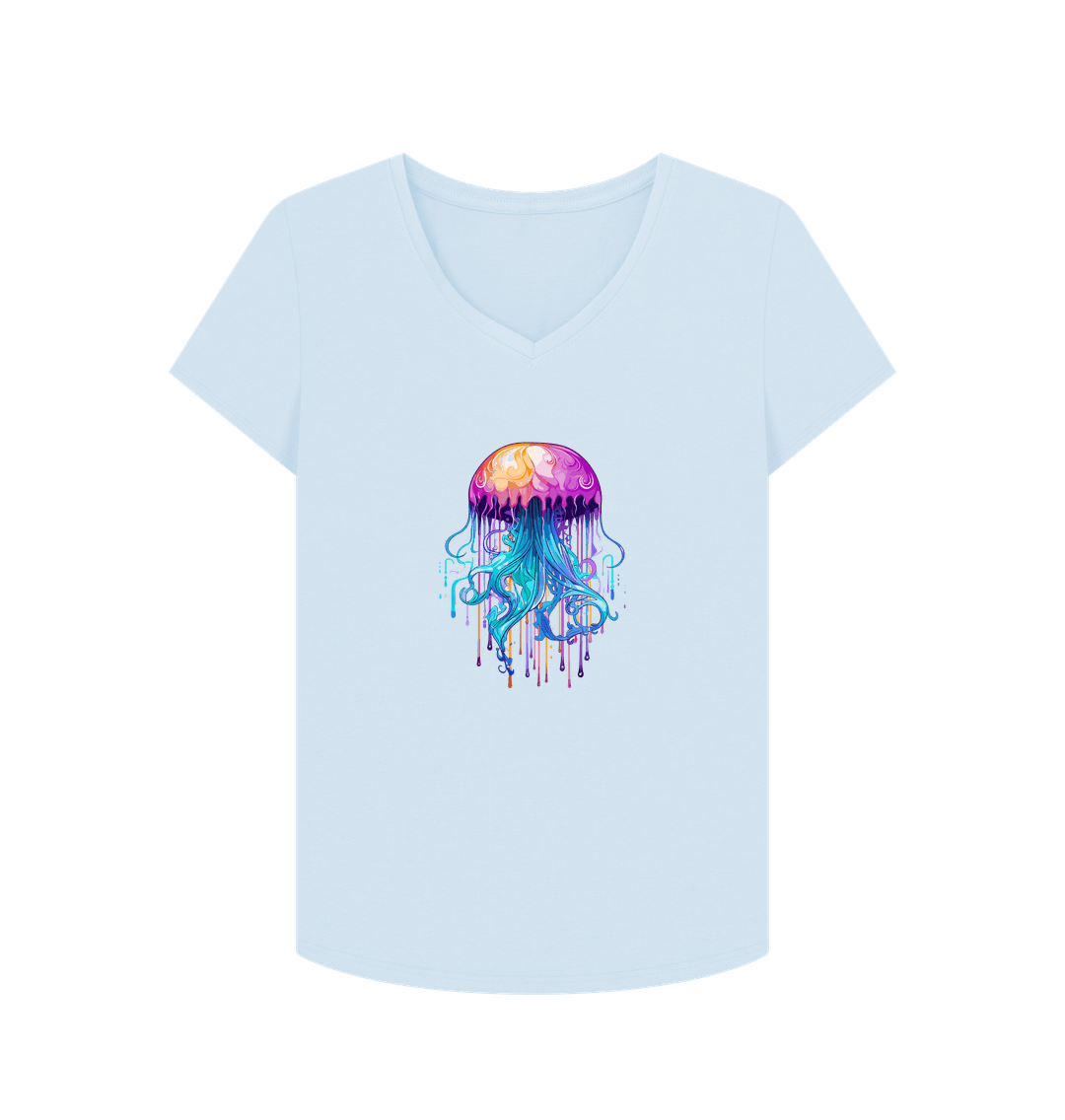 White t-shirt with jellyfish graphic