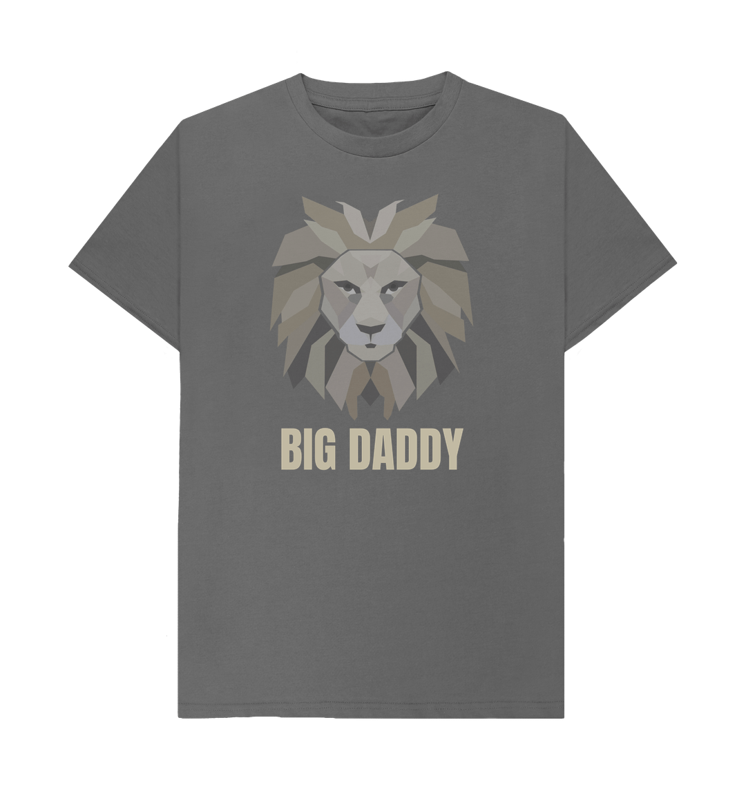 Gray t-shirt with lion graphic and text
