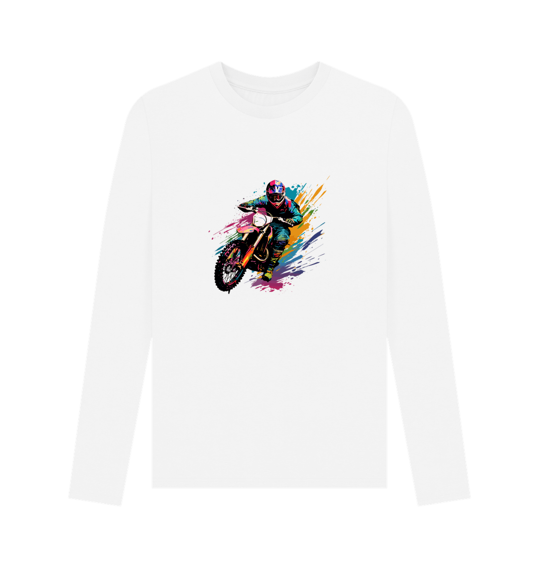 White Printed Long Sleeve T Shirt