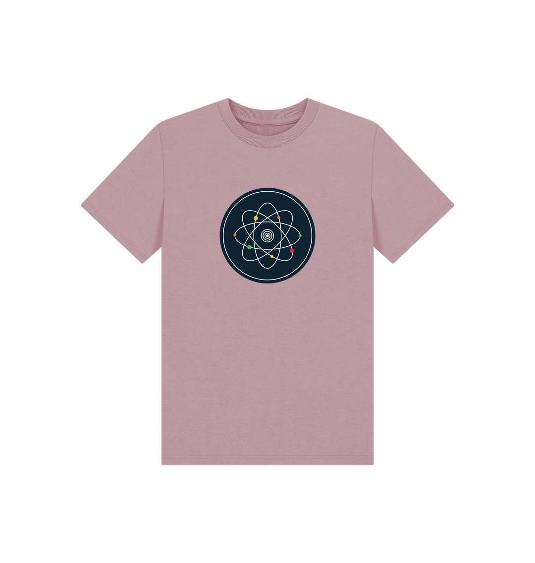 Pink t-shirt with atom design