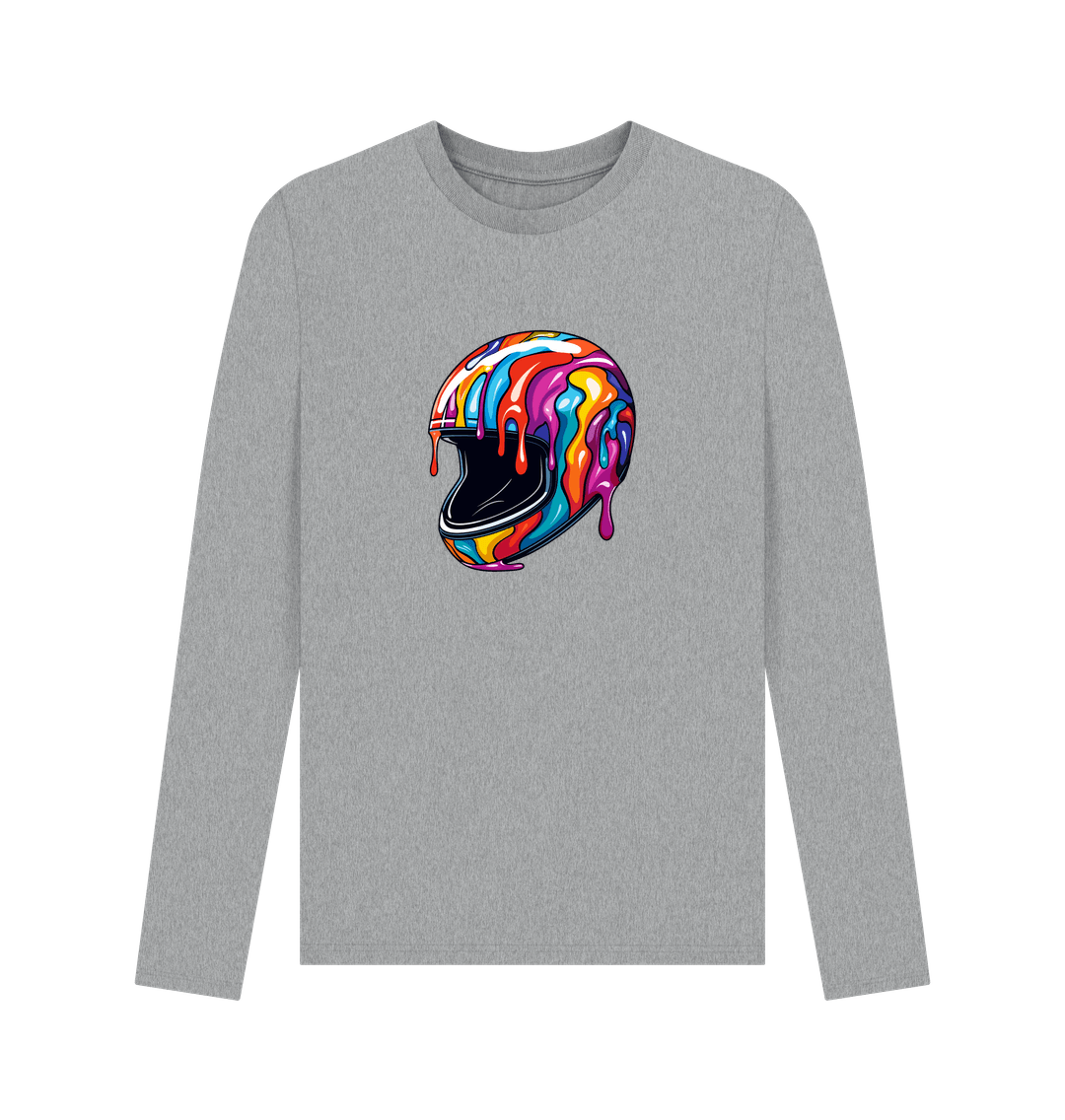 Athletic Grey Printed Long Sleeve T Shirt Front