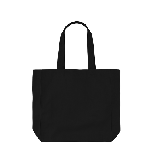 Black tote bag with two handles