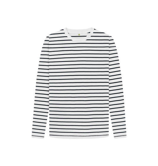 White long-sleeved striped shirt