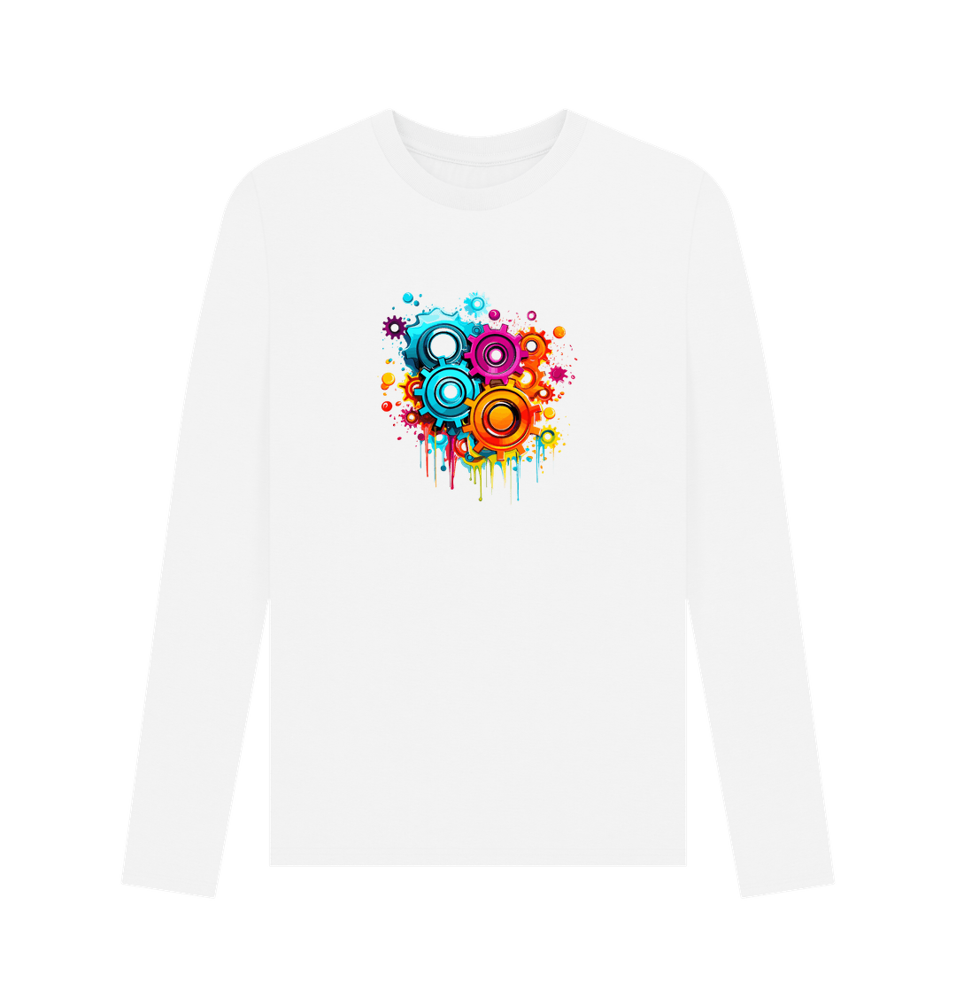 White Printed Long Sleeve T Shirt