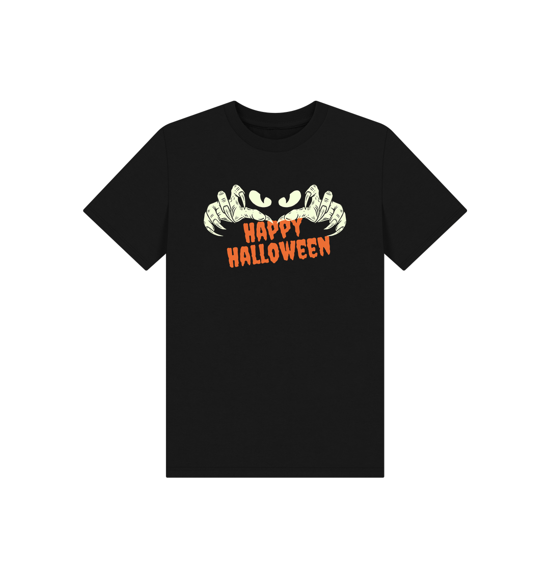 Black Printed Kids T-Shirt Front