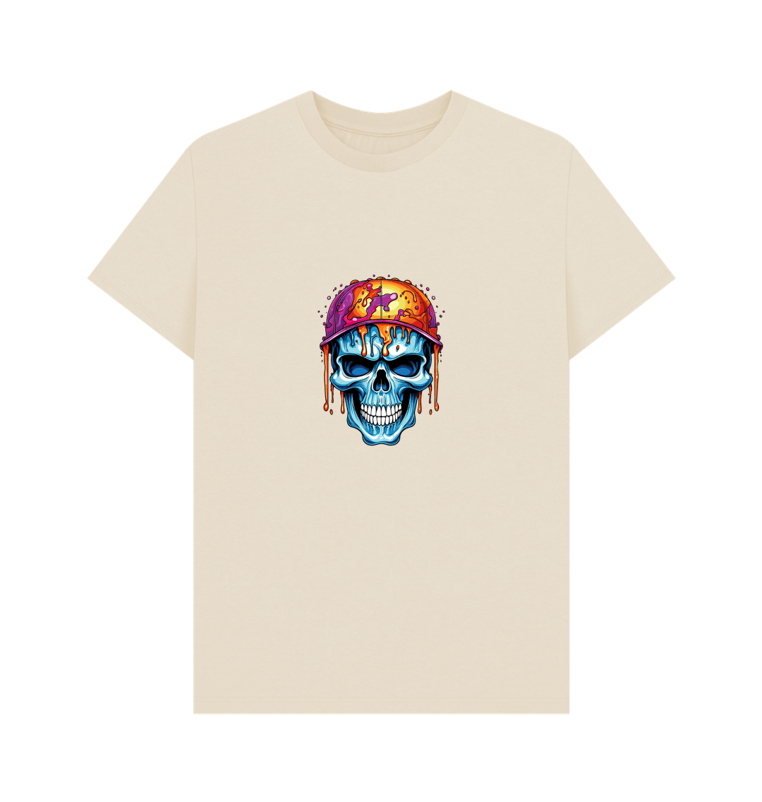 Cream-colored t-shirt with skull graphic