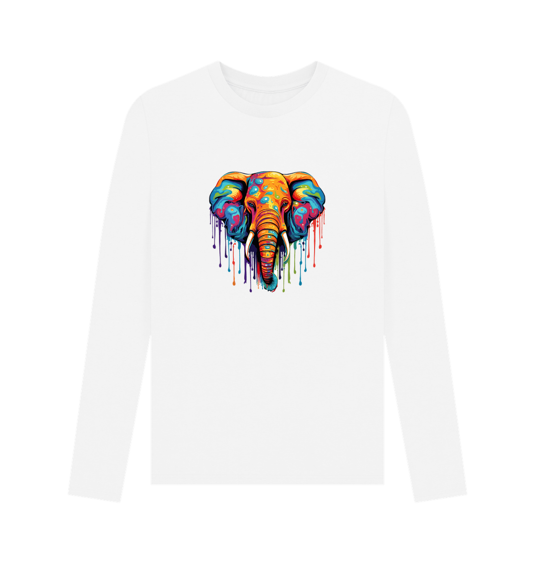 White Printed Long Sleeve T Shirt