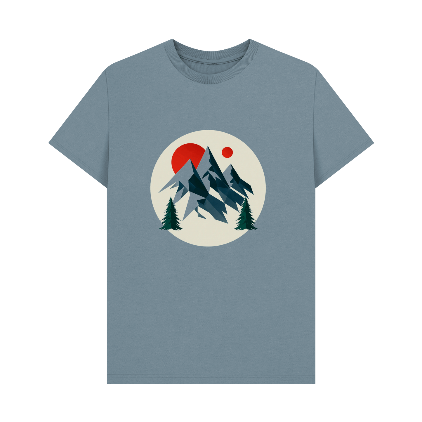 Stone Blue Printed T-shirt Front