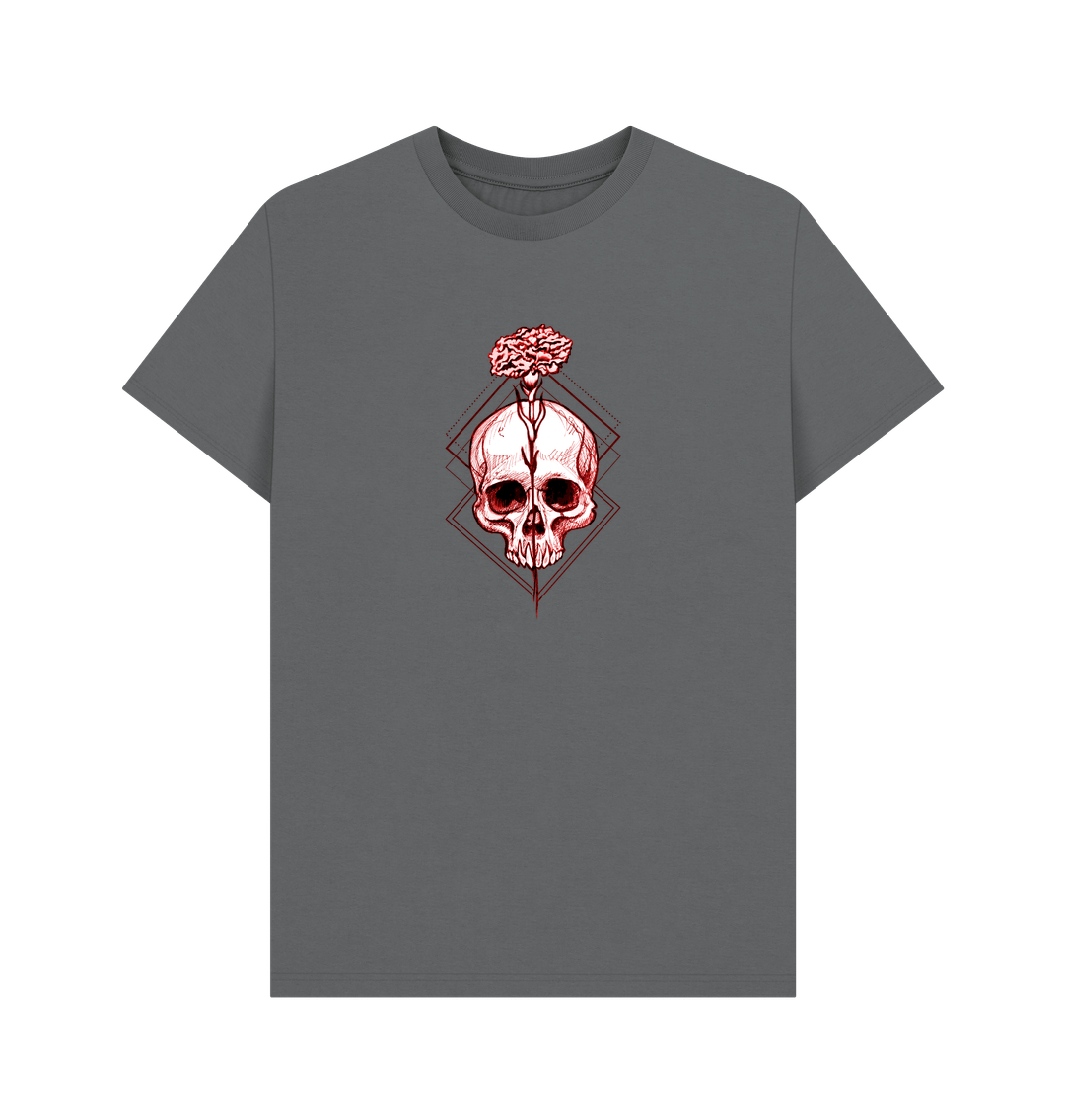 Slate Grey Rose Skull - Unisex T-shirt