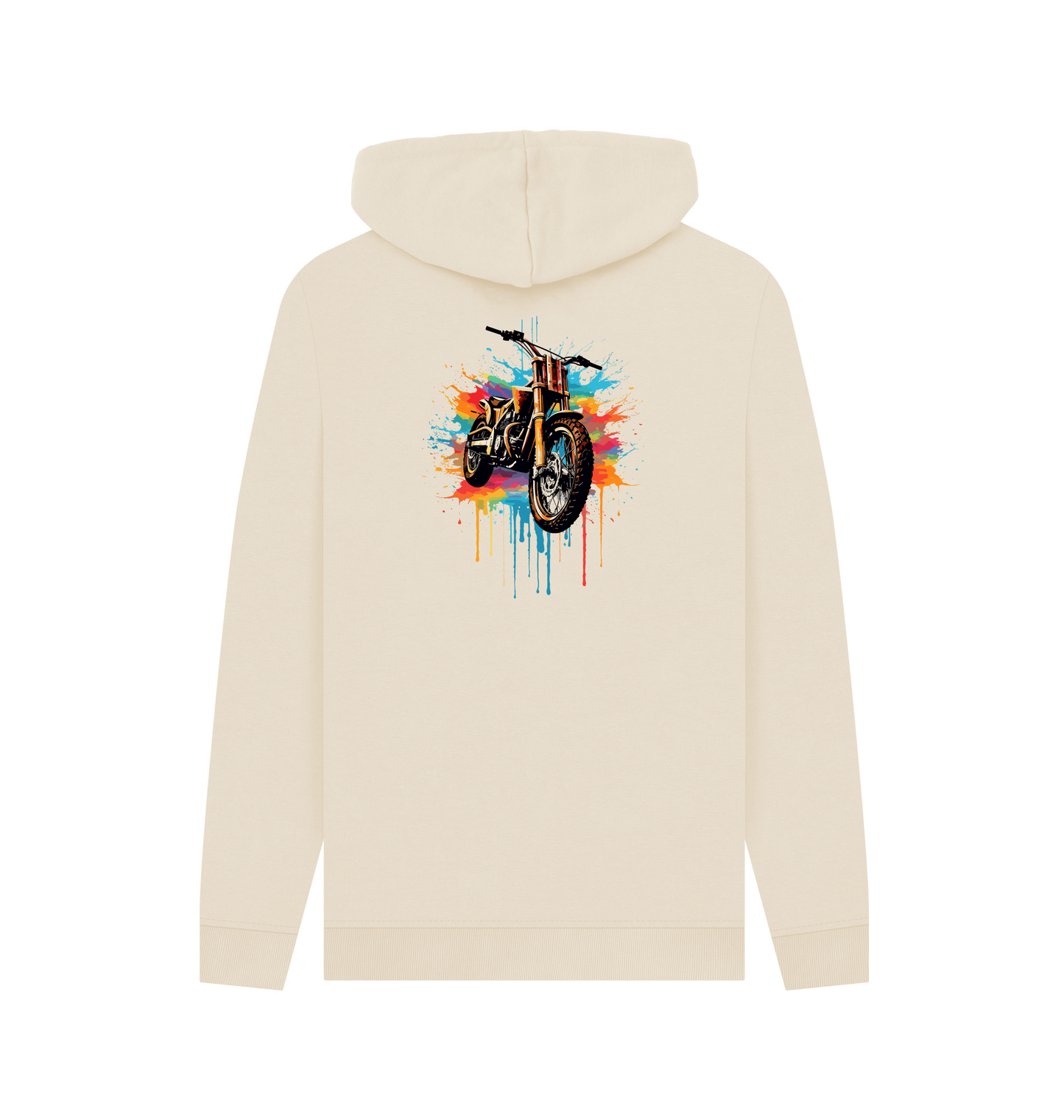 Oat Colour Drip Motorcycle - Men's Pullover Hoodie