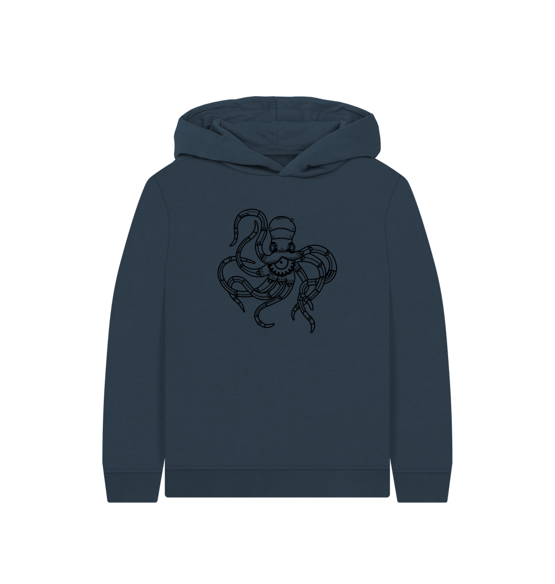 Dark gray hoodie with octopus design