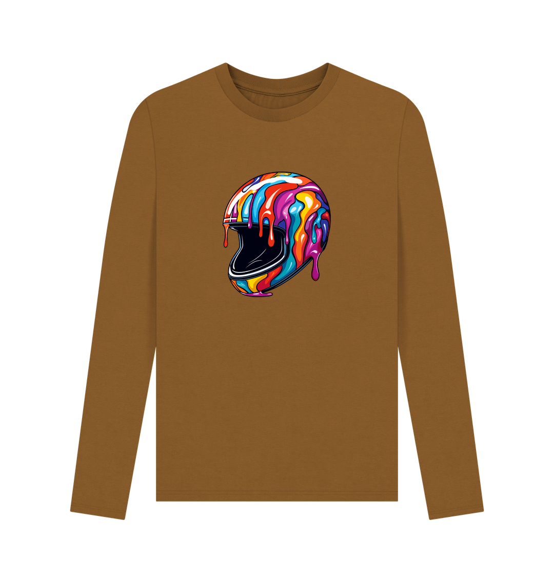 Brown Printed Long Sleeve T Shirt