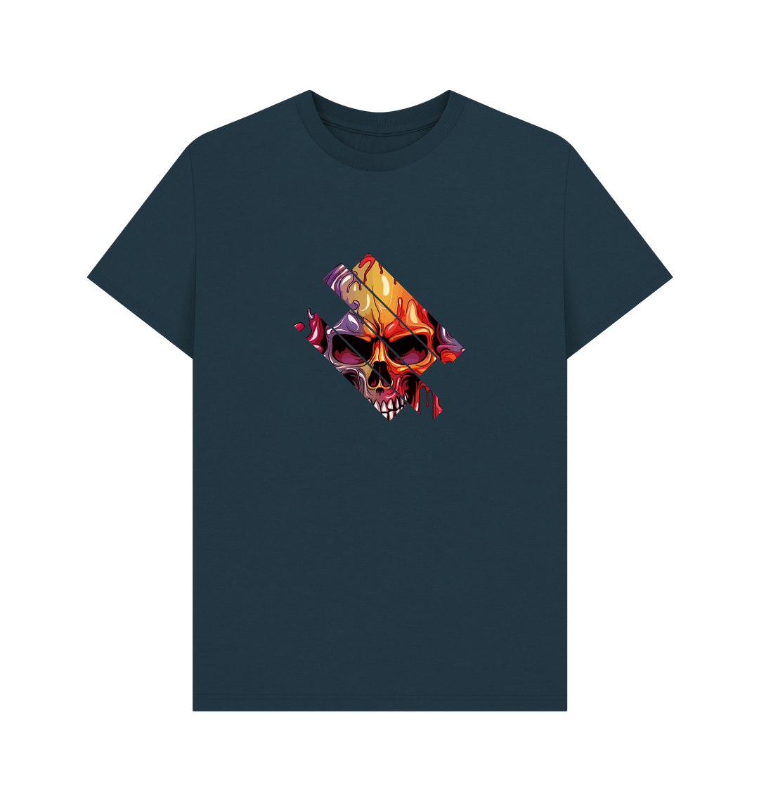 Dark blue t-shirt with skull graphic