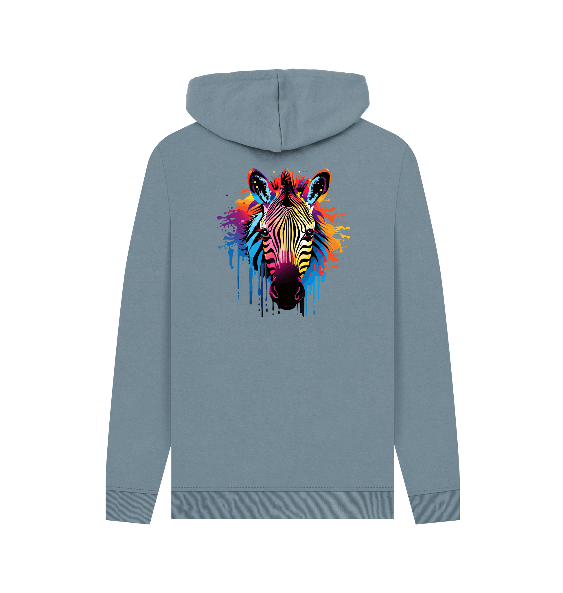 Stone Blue Printed Hoody