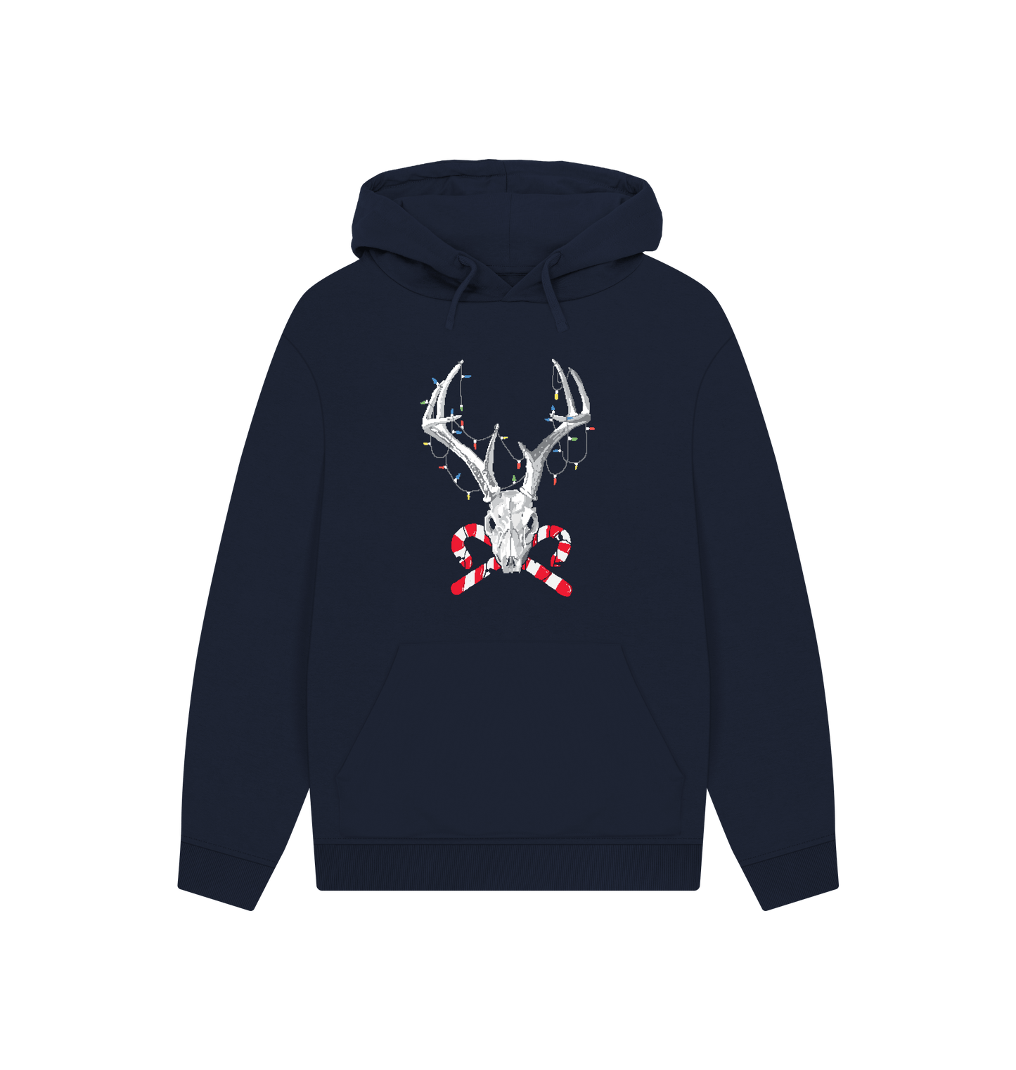 Navy Printed Hoody Front
