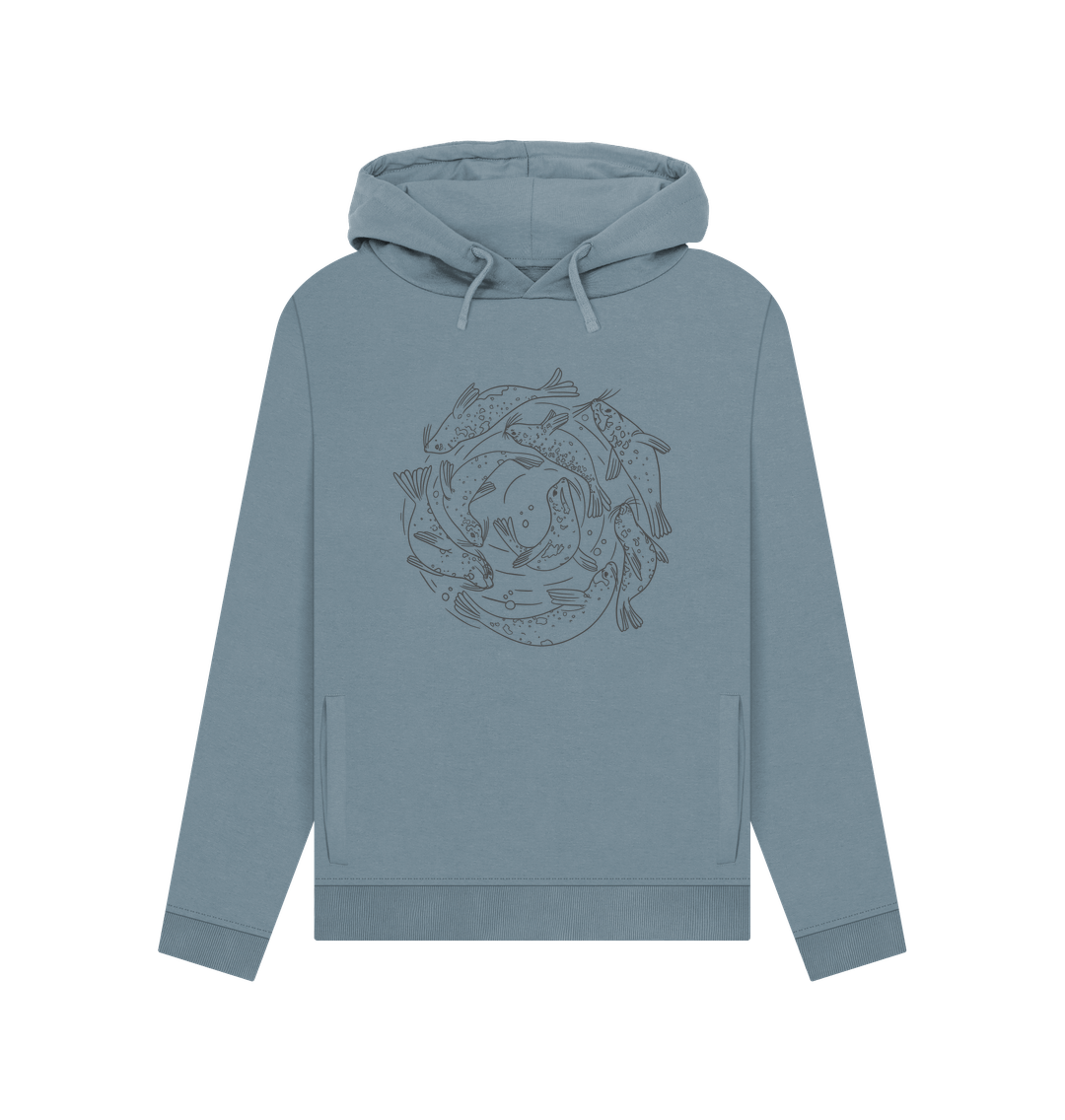 Light blue hoodie with fish design