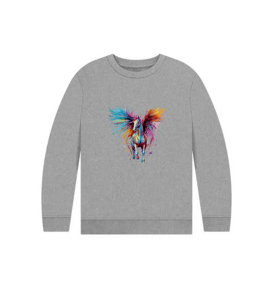 Gray sweatshirt with colorful horse design