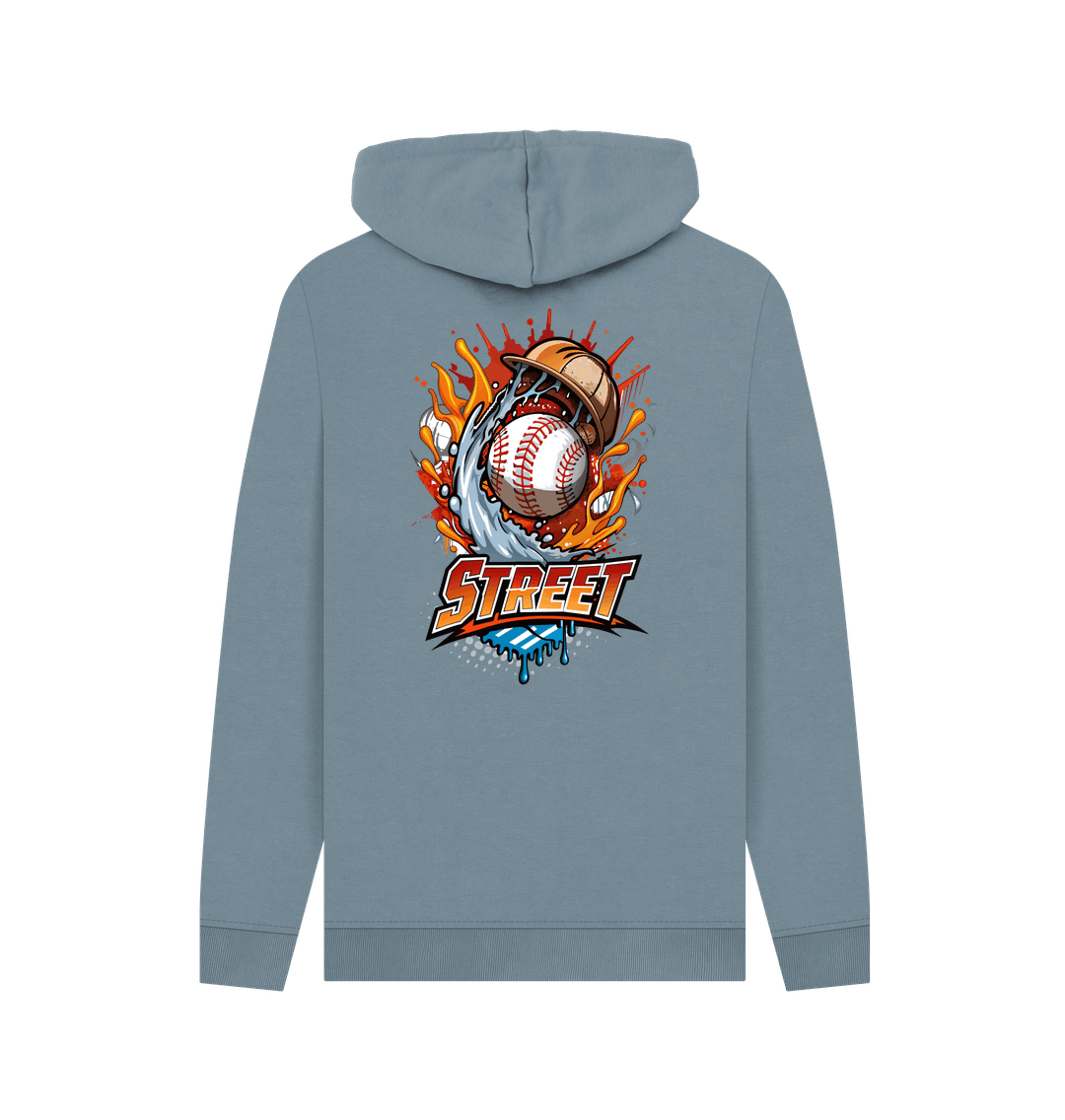 Stone Blue Printed Hoody