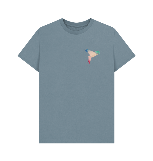 Light blue t-shirt with geometric bird design