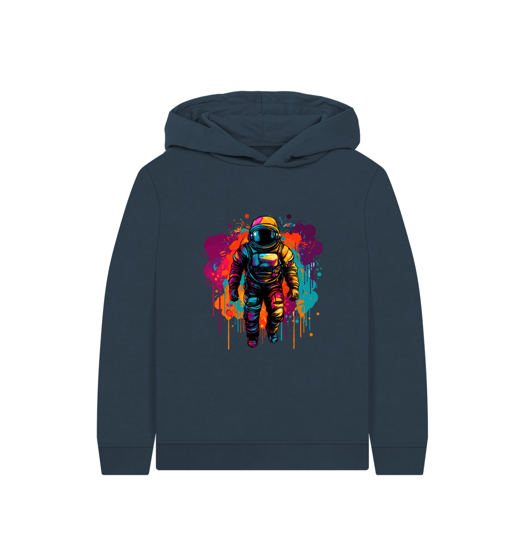 Colorful astronaut hoodie with splatter design