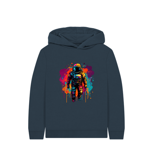 Colorful astronaut hoodie with splatter design