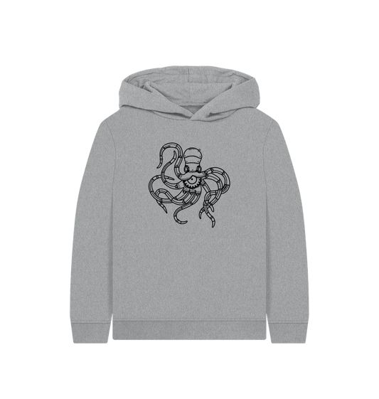 Gray hoodie with octopus design