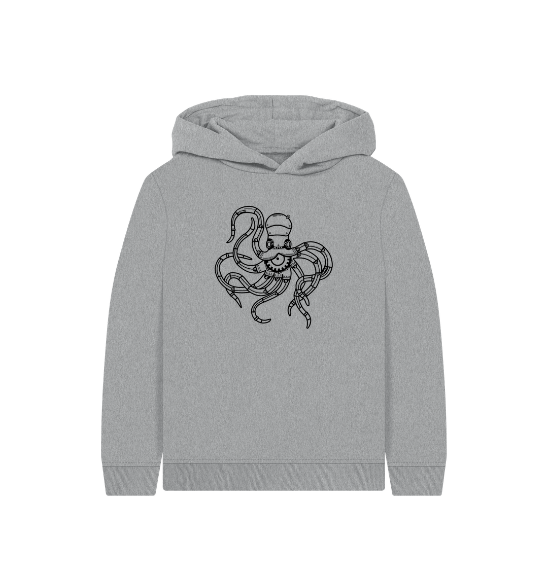 Athletic Grey Printed Kids Hoodie Front