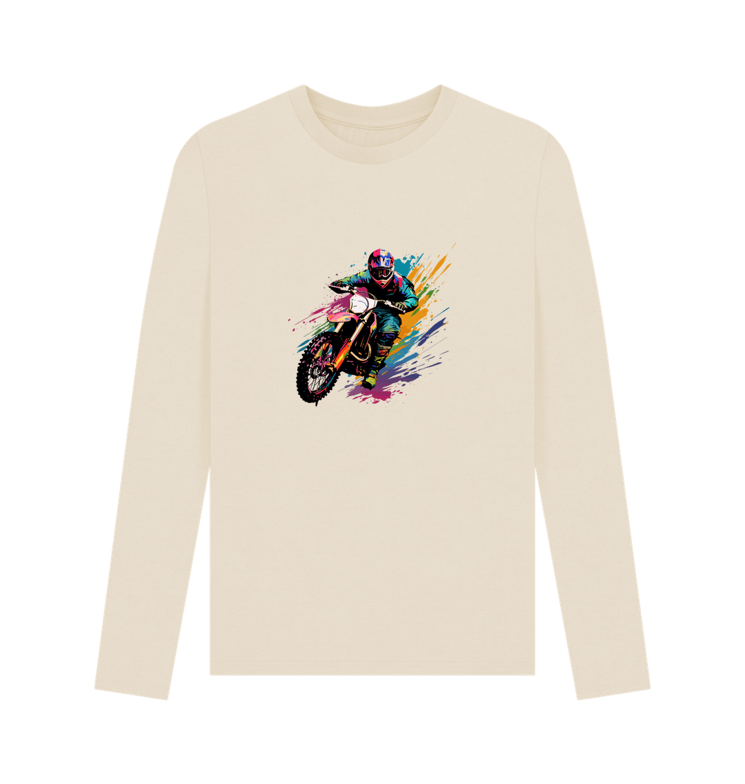 Long-sleeved t-shirt with dirt bike graphic
