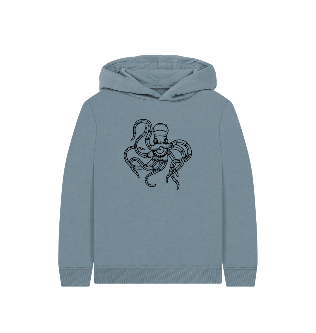 Light blue hoodie with octopus design