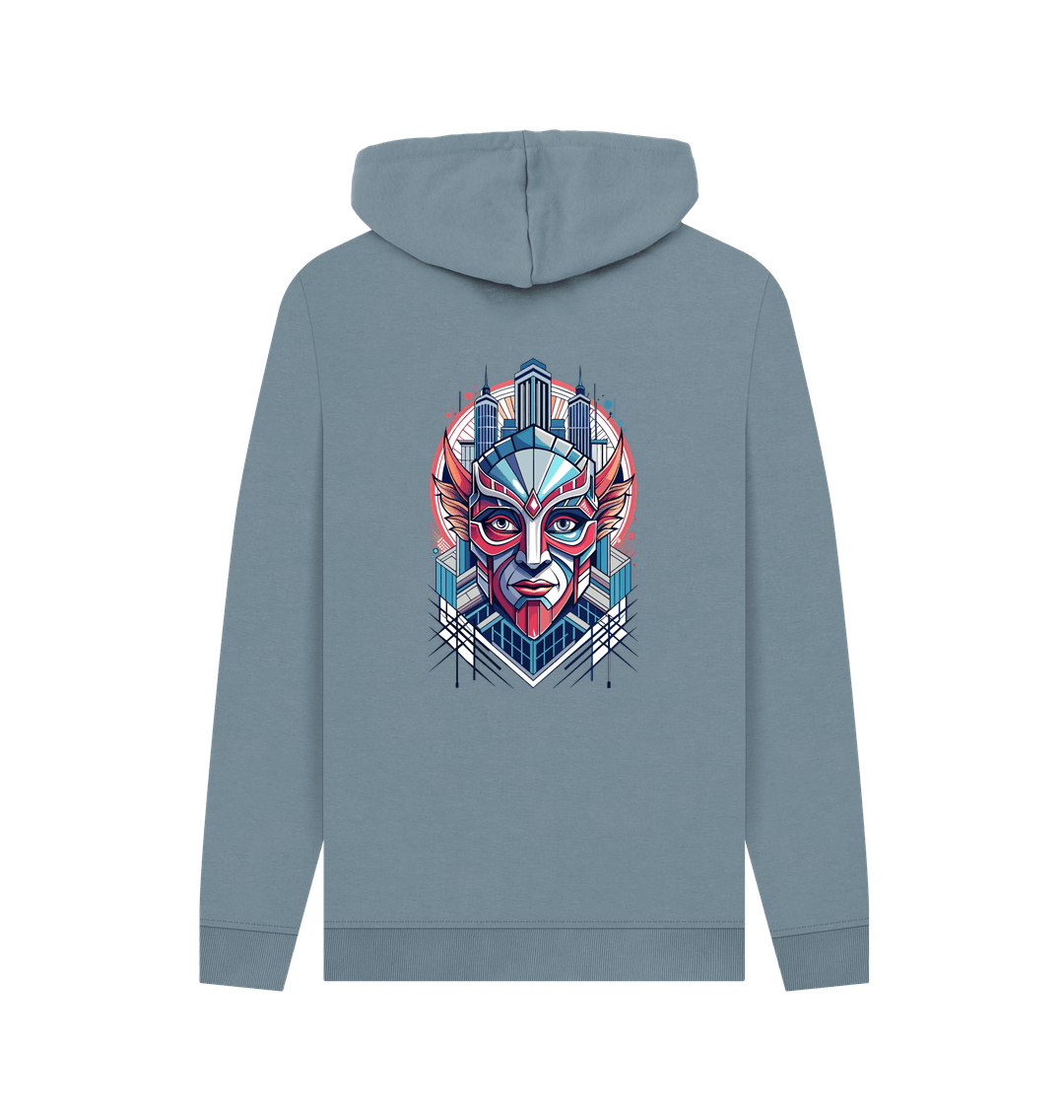 Stone Blue Printed Hoody