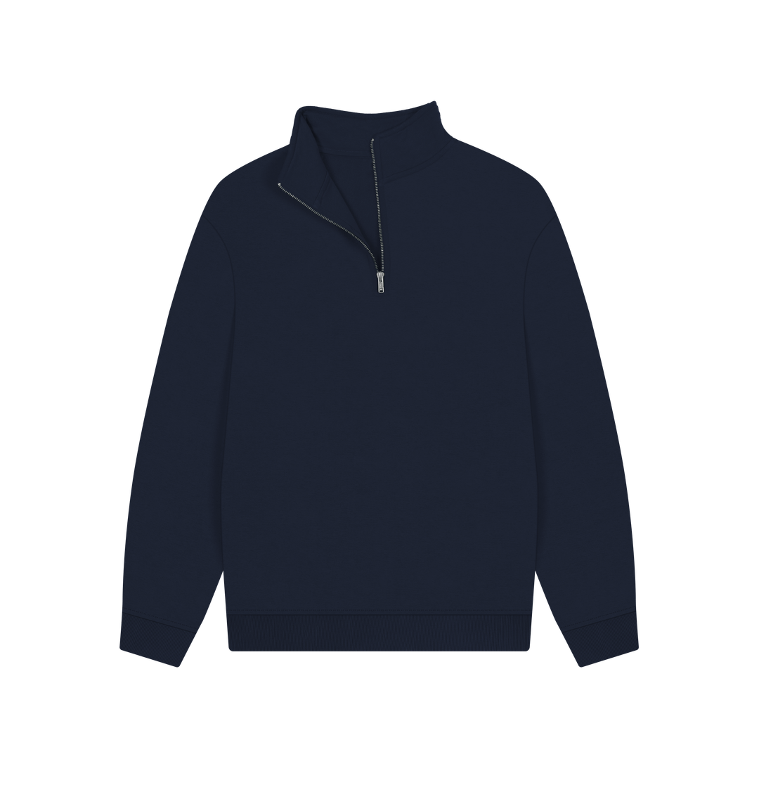 Navy blue half-zip sweatshirt
