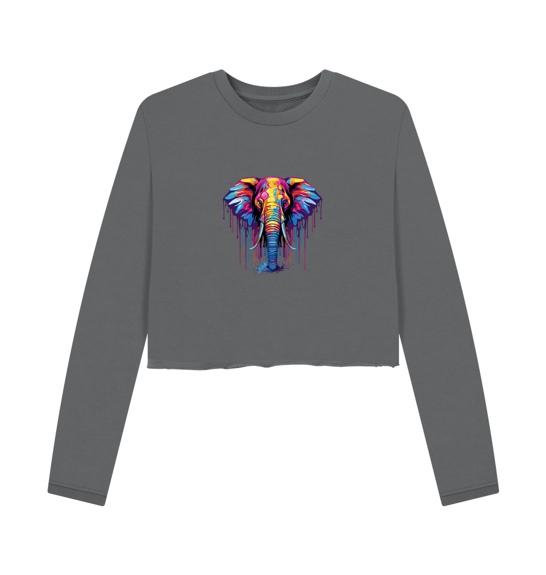 Slate Grey Printed Boxy Jumpers