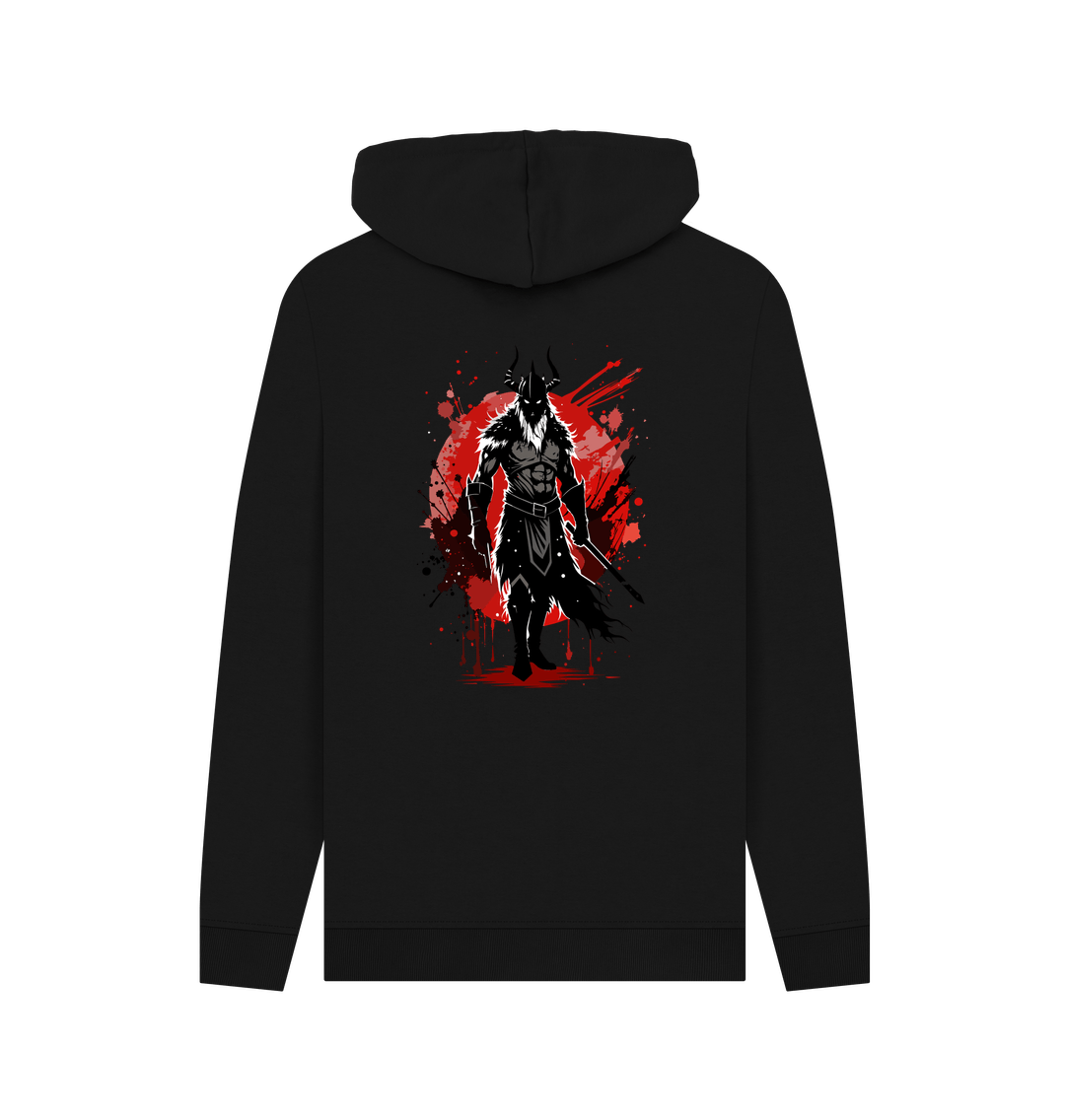 Black hoodie with fantasy warrior design