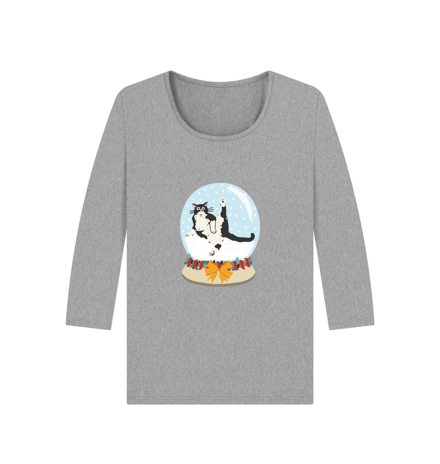 Athletic Grey Printed Long Sleeve T Shirt Front