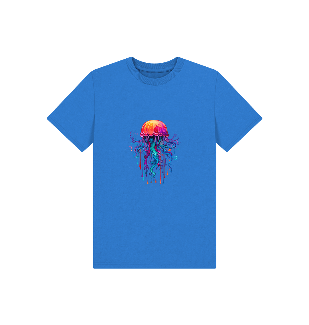 Blue t-shirt with jellyfish graphic