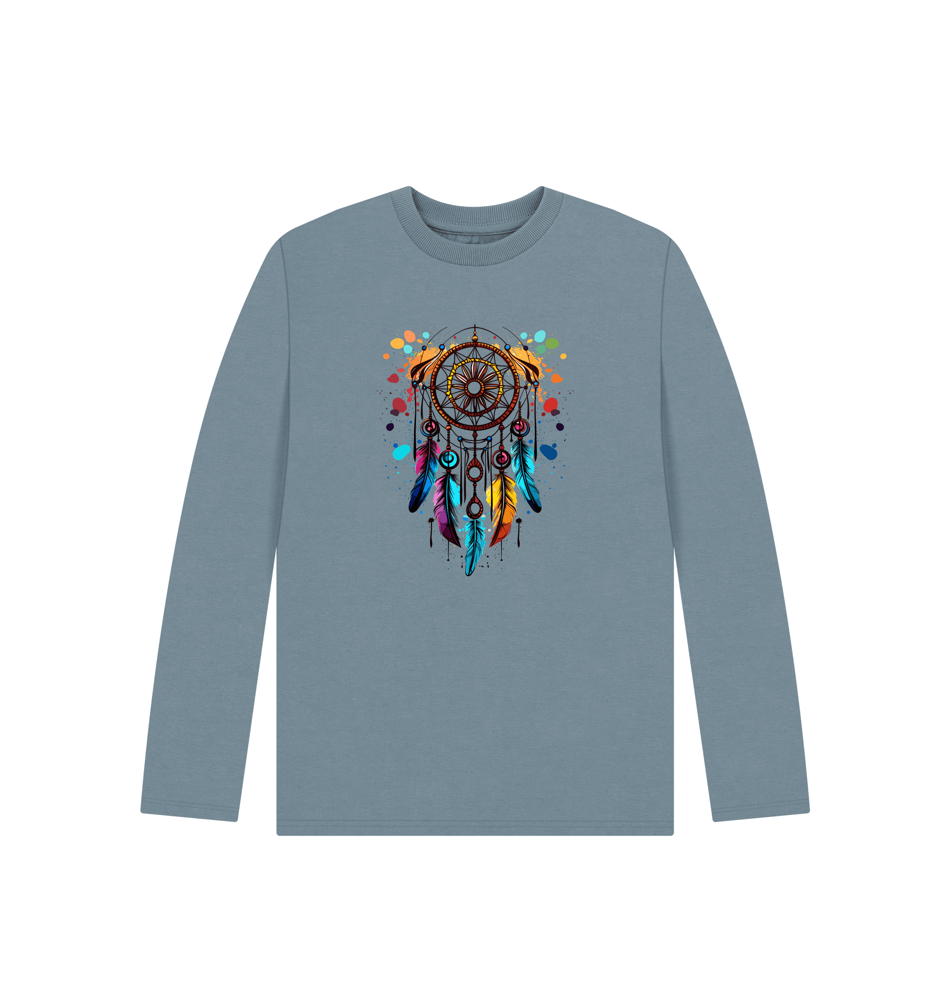 Long-sleeved t-shirt with dreamcatcher design