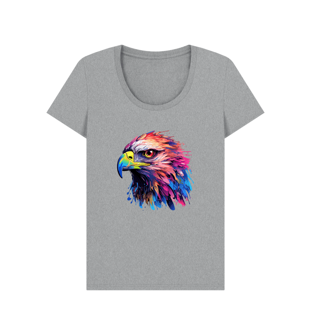 Gray t-shirt with colorful eagle graphic