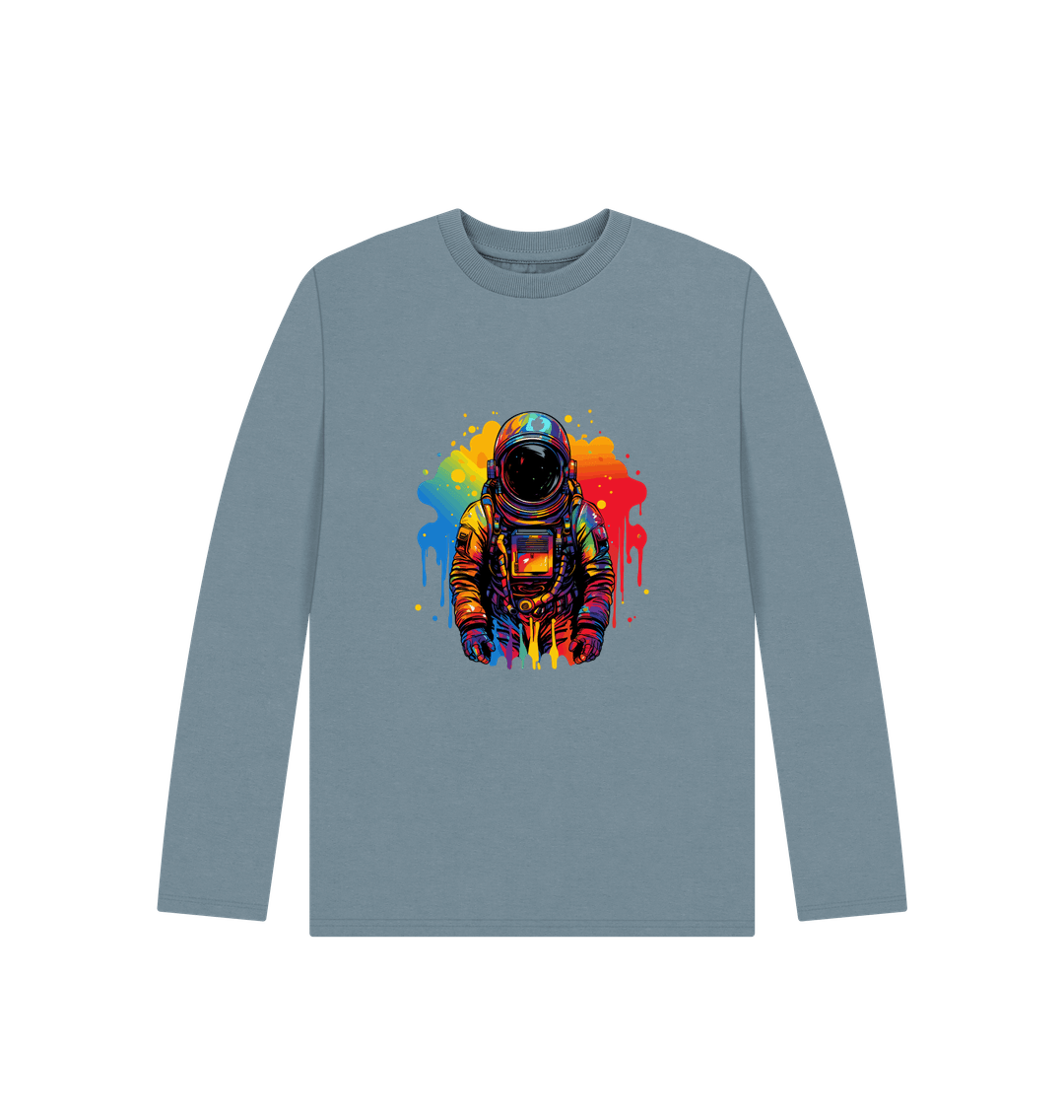 Long-sleeved t-shirt with astronaut graphic