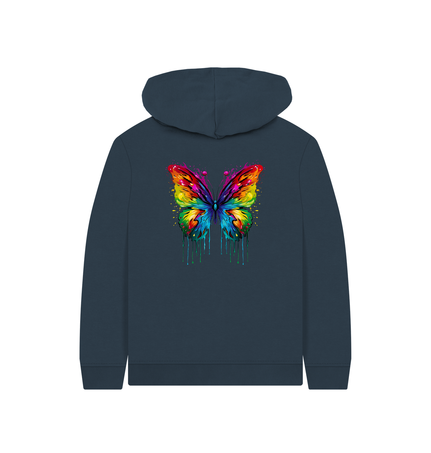 Navy Blue Printed Kids Hoodie