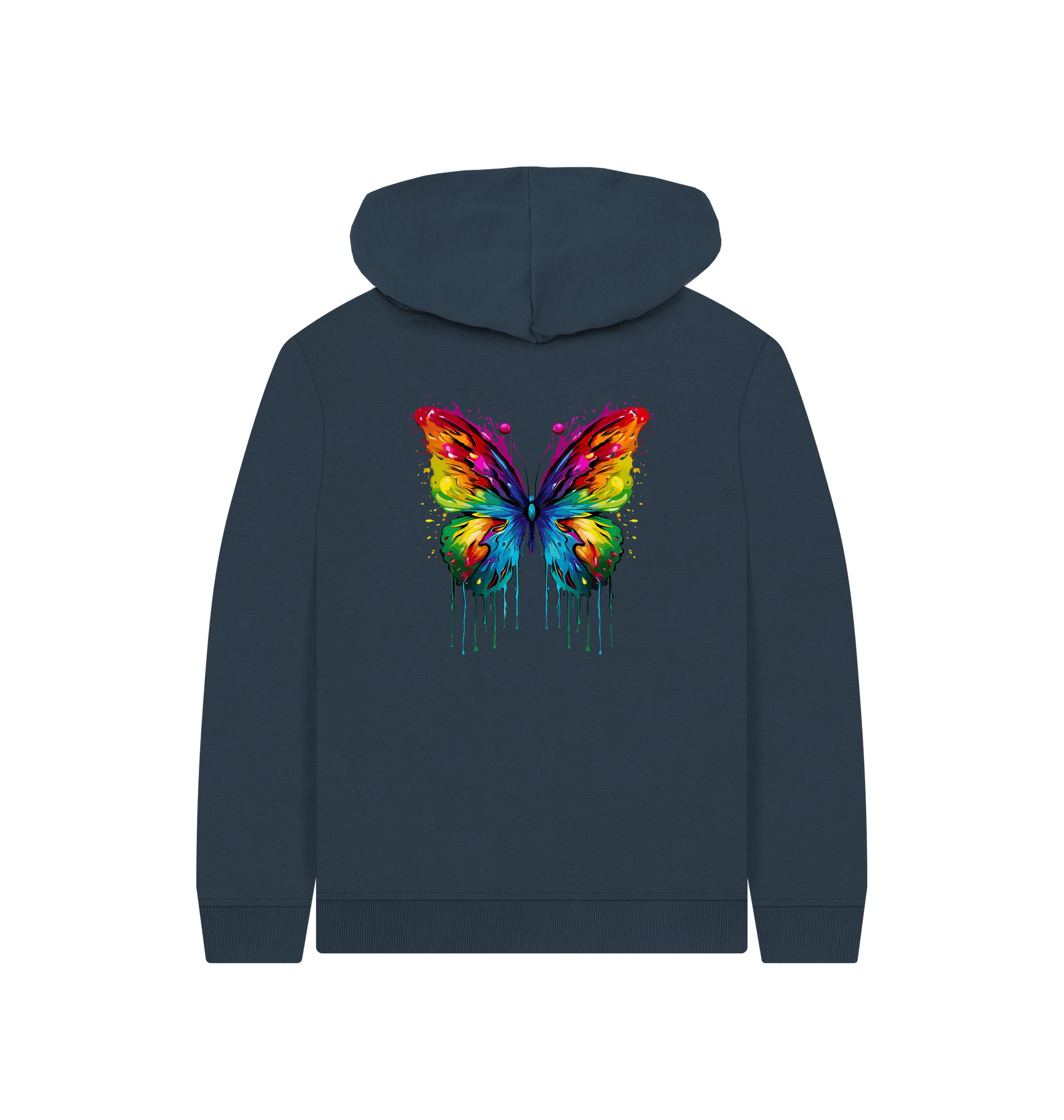 Navy Blue Printed Kids Hoodie